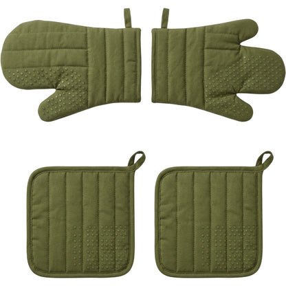 Nexox Oven Mitt and Pot Holder Set of 4 Olive Green - Product view