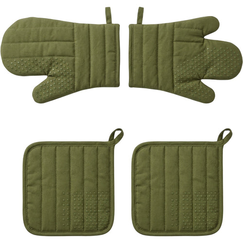 Nexox Oven Mitt and Pot Holder Set of 4 Olive Green - Product view